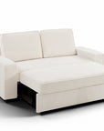 Canapé 3 places convertible en tissu bouclette écru JAMES