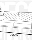 Canapé 3 places convertible scandinave en tissu gris BALDER