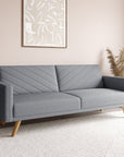 Canapé 3 places convertible scandinave en tissu gris BALDER