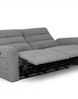Canapé 3 places relax électrique en tissu bouclette gris DAVY