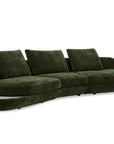 Canapé 4 places en velours tissé vert olive DARIUS