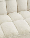 Canapé convertible 2 places en tissu bouclette écru JASPER
