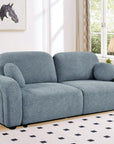Canapé convertible 3 places en tissu texturé bleu MAYORA