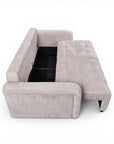 Canapé convertible avec coffre 3 places en velours chiné beige RALYA