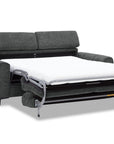 Canapé convertible express 3 places en velours texturé gris CALEB