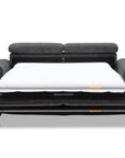 Canapé convertible express 3 places en velours texturé gris CALEB