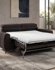 Canapé convertible express 3 places en velours texturé marron CALEB