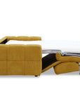 Canapé convertible express 3 places en velours texturé moutarde BASILE