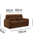 Canapé convertible express 3 places matelas 15 cm en tissu texturé terracotta ADILIO