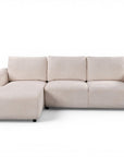 Canapé d'angle convertible avec coffre en tissu bouclette beige MARLA - Angle gauche