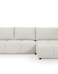 Canapé d'angle convertible et réversible en velours chiné beige MYSA