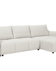 Canapé d'angle convertible et réversible en velours chiné beige MYSA