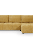 Canapé d'angle convertible et réversible en velours chiné jaune MYSA
