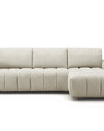 Canapé d'angle convertible ouverture express en tissu beige AGATHE - Angle droit