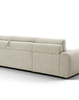 Canapé d'angle convertible ouverture express en tissu beige AGATHE - Angle gauche