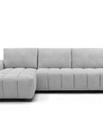 Canapé d'angle convertible ouverture express en tissu gris AGATHE - Angle gauche