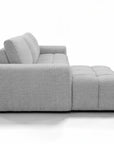 Canapé d'angle convertible ouverture express en tissu gris AGATHE - Angle gauche