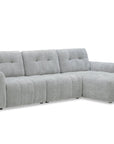 Canapé d'angle en velours tissé gris clair avec dossier réglable ADONIS - Angle droit
