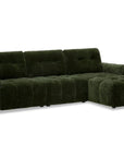 Canapé d'angle en velours tissé vert olive avec dossier réglable ADONIS - Angle droit