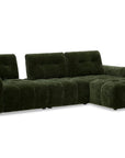 Canapé d'angle en velours tissé vert olive avec dossier réglable ADONIS - Angle droit