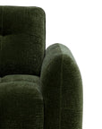 Canapé d'angle en velours tissé vert olive avec dossier réglable ADONIS - Angle gauche