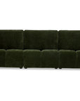 Canapé d'angle en velours tissé vert olive avec dossier réglable ADONIS - Angle gauche