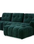 Canapé d'angle en velours tissé vert sapin avec dossier réglable ADONIS - Angle droit