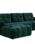 Canapé d'angle en velours tissé vert sapin avec dossier réglable ADONIS - Angle gauche