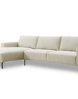 Canapé d'angle fixe avec méridienne en tissu beige ARNOLD - Angle Gauche