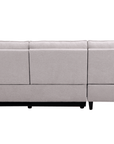 Canapé d’angle relax électrique en tissu beige LUDMILA - Angle gauche