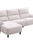 Canapé d’angle relax électrique en tissu beige LUDMILA - Angle gauche