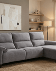 Canapé d’angle relax électrique en tissu gris foncé LUDMILA - Angle droit