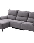 Canapé d’angle relax électrique en tissu gris foncé LUDMILA - Angle gauche