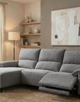 Canapé d’angle relax électrique en tissu gris foncé LUDMILA - Angle gauche