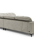 Canapé d'angle relax électrique en velours chiné beige ALVAR - Angle droit