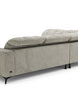 Canapé d'angle relax électrique en velours chiné beige ALVAR - Angle gauche
