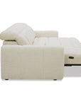 Canapé d'angle relax électrique en velours chiné beige DANIA -Angle droit