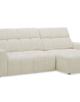 Canapé d'angle relax électrique en velours chiné beige DANIA -Angle droit