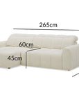 Canapé d'angle relax électrique en velours chiné beige DANIA -Angle gauche