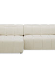 Canapé d'angle relax électrique en velours chiné beige DANIA -Angle gauche