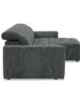 Canapé d'angle relax électrique en velours chiné gris DANIA -Angle droit