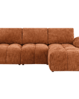 Canapé d’angle relax électrique en velours chiné terracotta ALPES - Angle droit