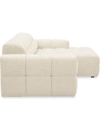 Canapé d'angle relax en velours texturé beige FEDORA - Angle droit