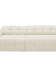 Canapé d'angle relax en velours texturé beige FEDORA - Angle gauche