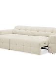 Canapé d'angle relax en velours texturé beige FEDORA - Angle gauche