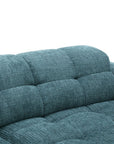 Canapé d'angle relax en velours texturé bleu FEDORA - Angle droit