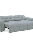 Canapé d'angle relax en velours texturé gris FEDORA - Angle droit