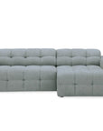Canapé d'angle relax en velours texturé gris FEDORA - Angle droit