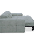 Canapé d'angle relax en velours texturé gris FEDORA - Angle droit