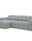 Canapé d'angle relax en velours texturé gris FEDORA - Angle gauche